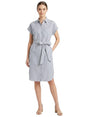 Image for Women's Striped Dress,White/Dark Grey
