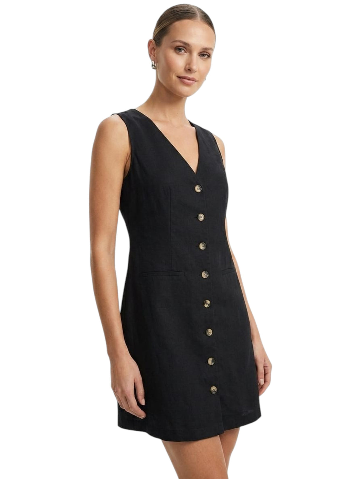 Image for Women's Plain Solid Dress,Black