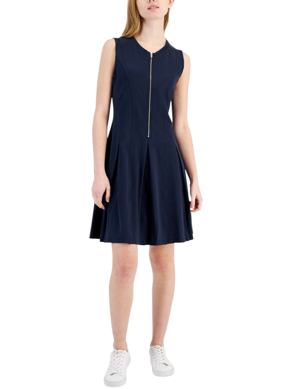 Image for Women's Plain Solid Dress,Navy