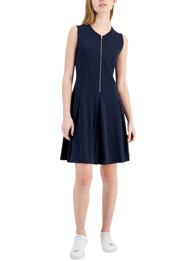 Image for Women's Plain Solid Dress,Navy