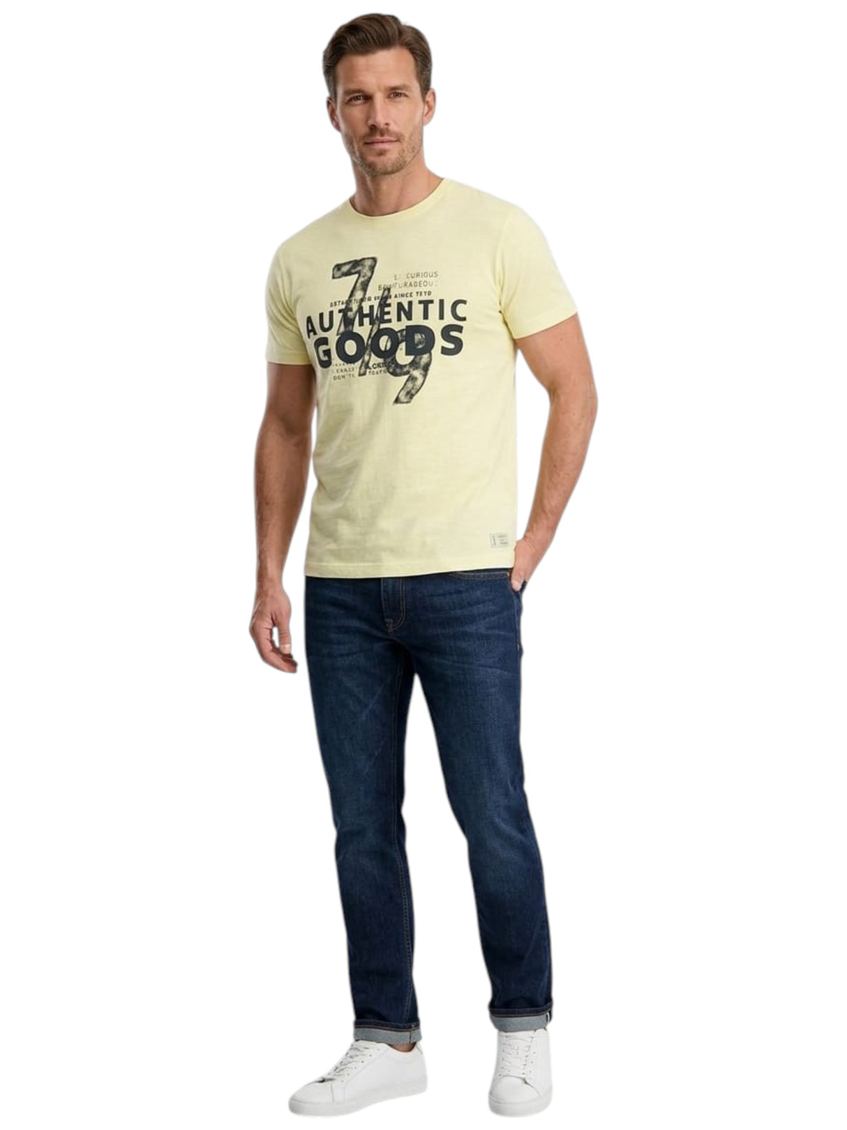 Image for Men's Printed Top,Light Yellow