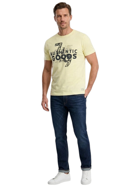 Image for Men's Printed Top,Light Yellow