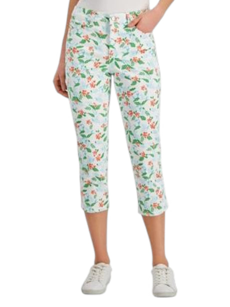 Image for Women's Floral Printed Capri Jeans,Multi