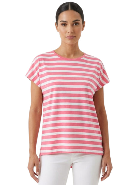 Image for Women's Striped Top,White/Pink