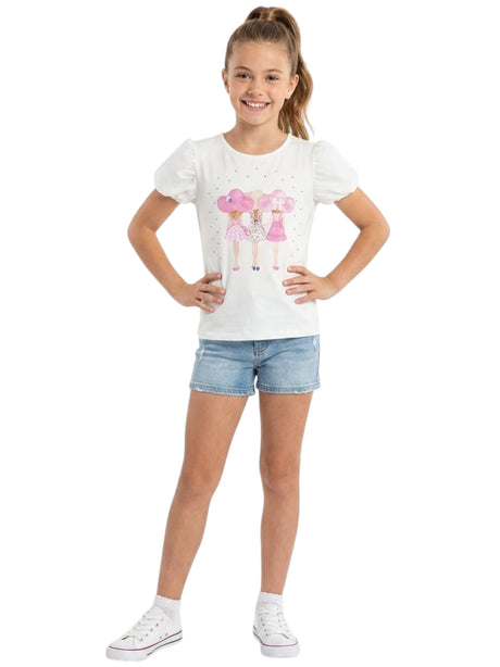 Image for Kids Girl's Printed Top,White