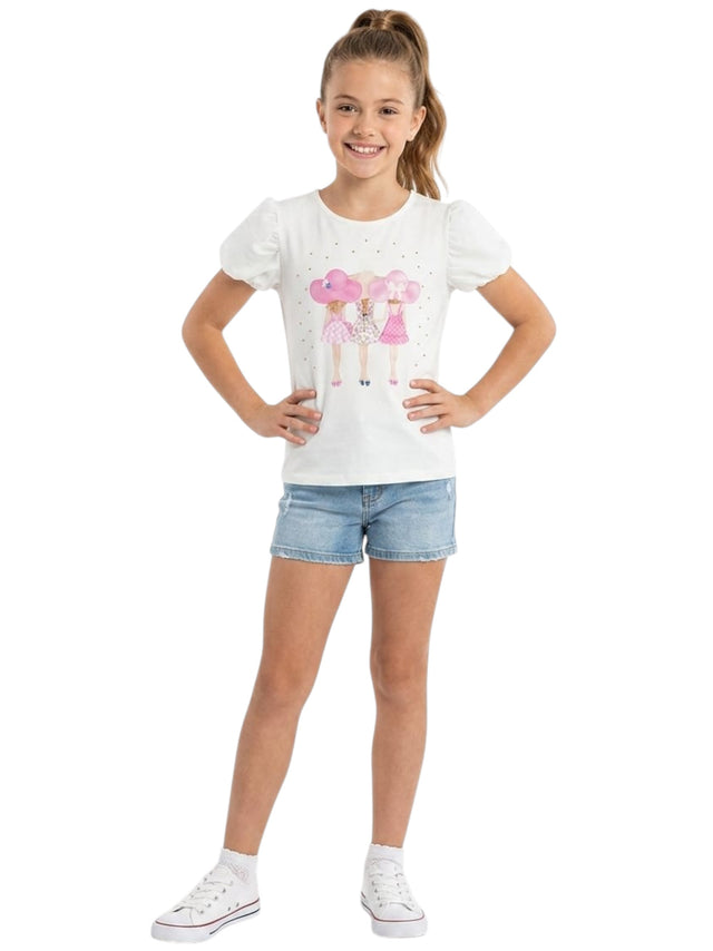 Image for Kids Girl's Printed Top,White