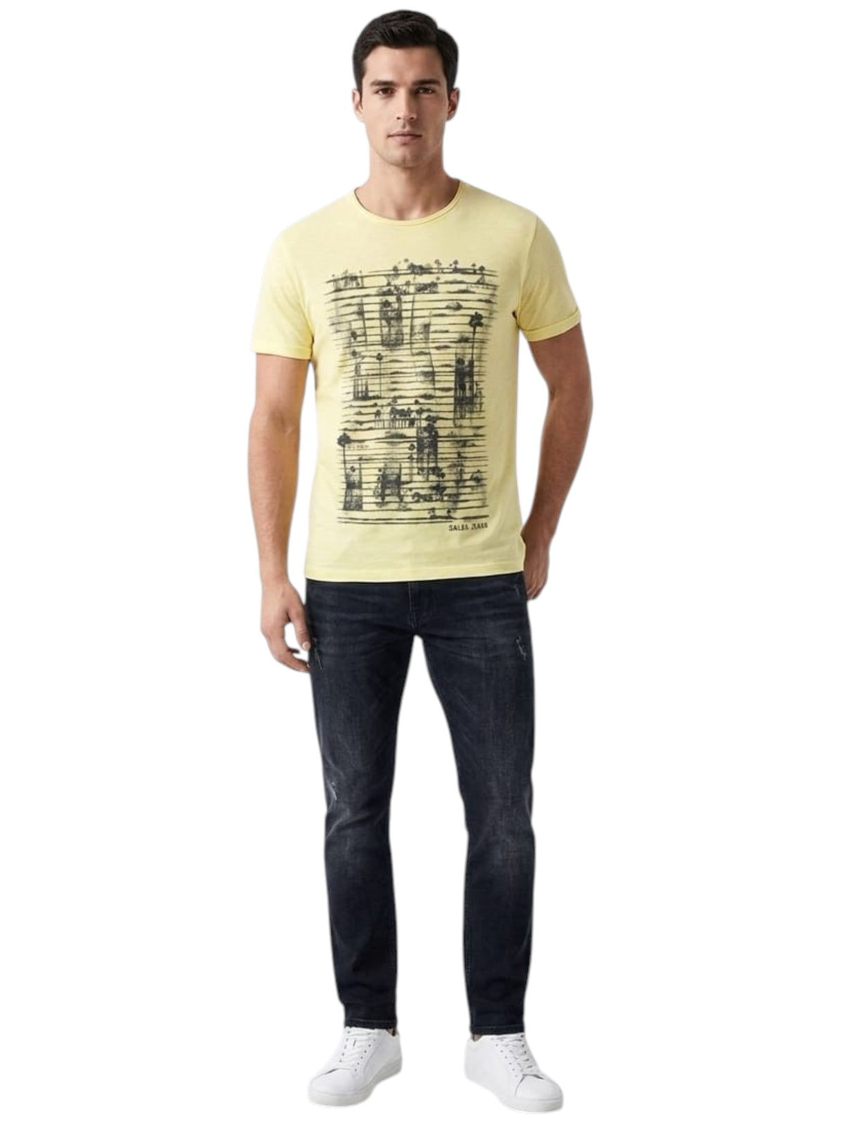 Image for Men's Printed Top,Yellow