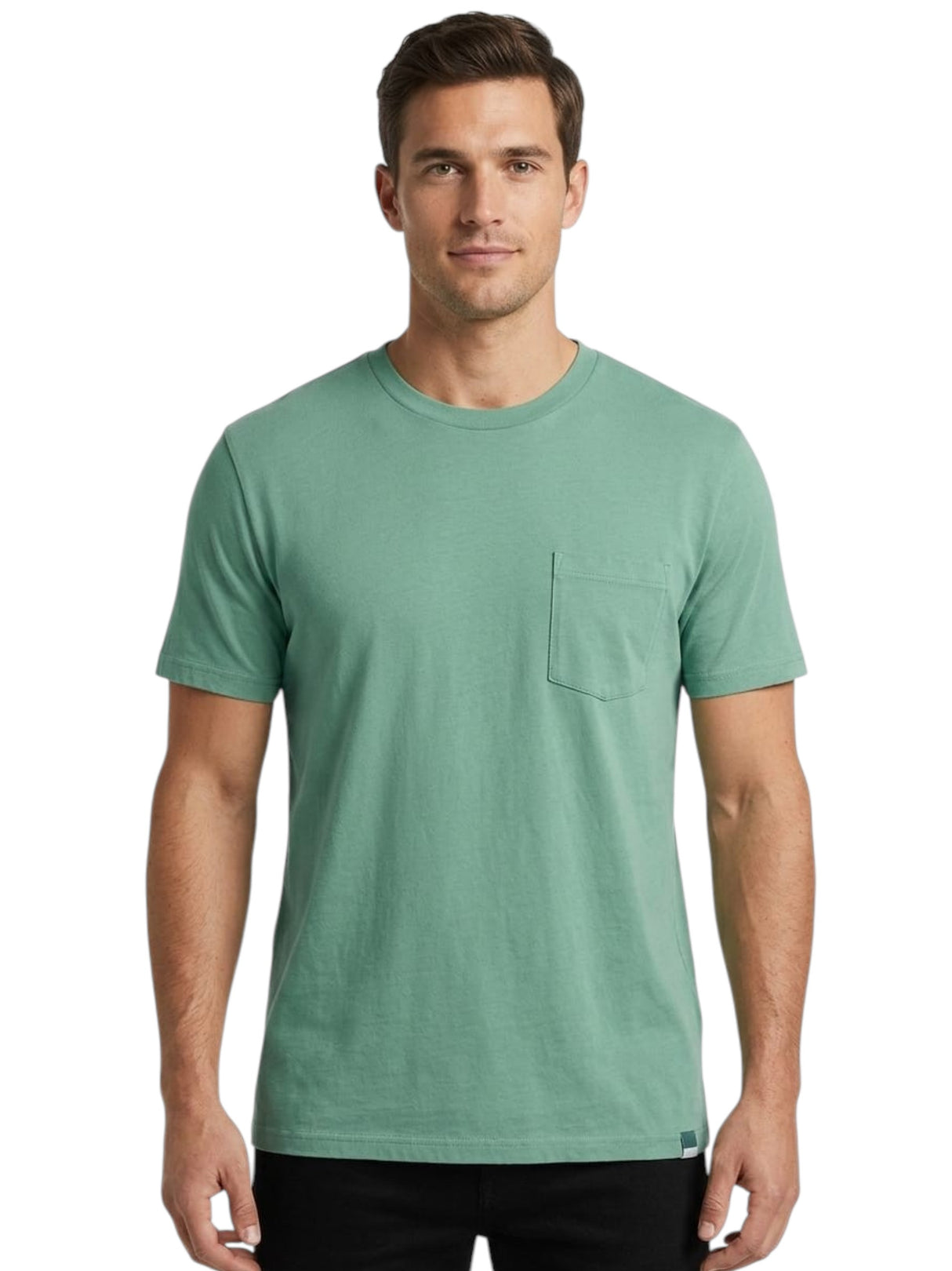 Image for Men's Plain Solid Top,Mint Green