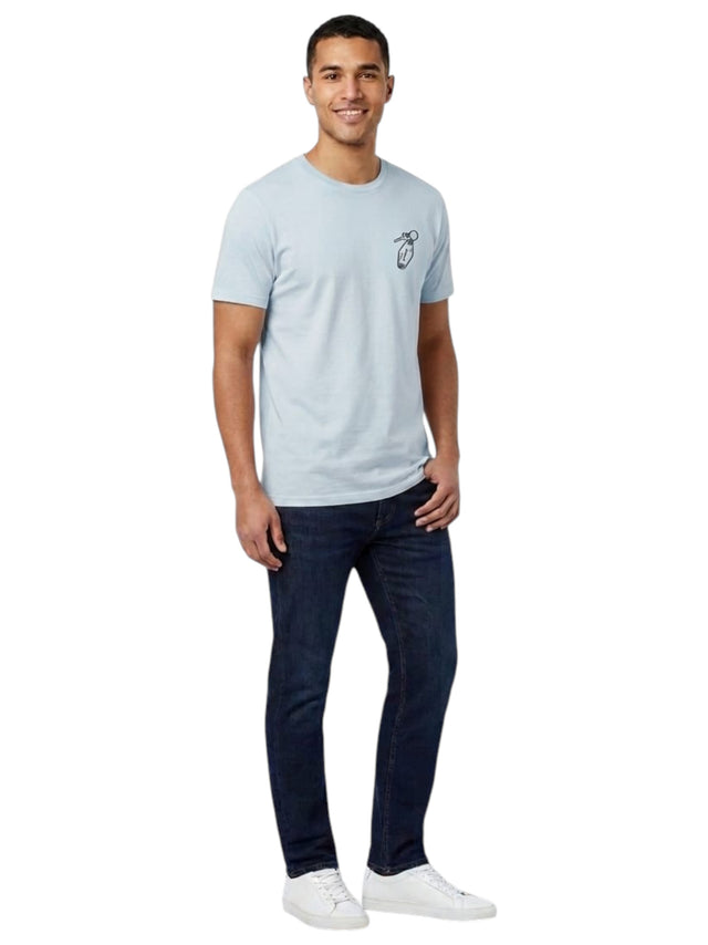 Image for Men's Printed Back Top,Light Blue