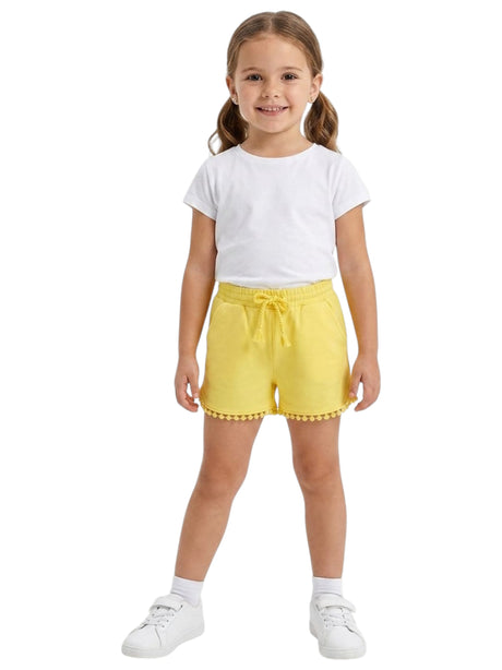 Image for Kids Girl's Plain Solid Short,Yellow
