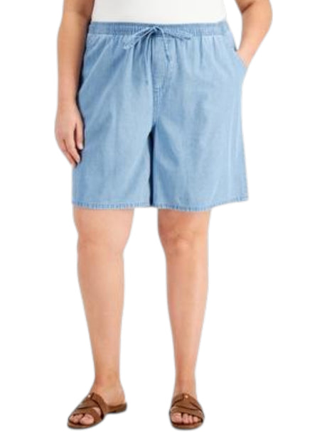 Image for Women's Plain Solid Short,Light Blue