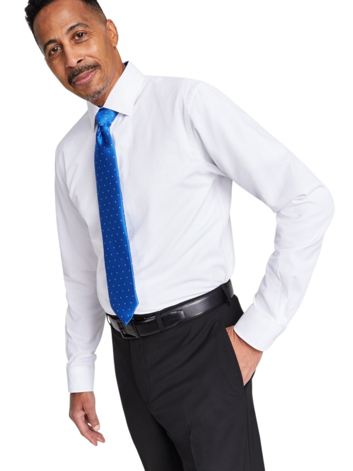 Image for Men's Plain Solid Dress Shirt,White