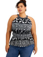 Image for Women's Printed Top,Black/White