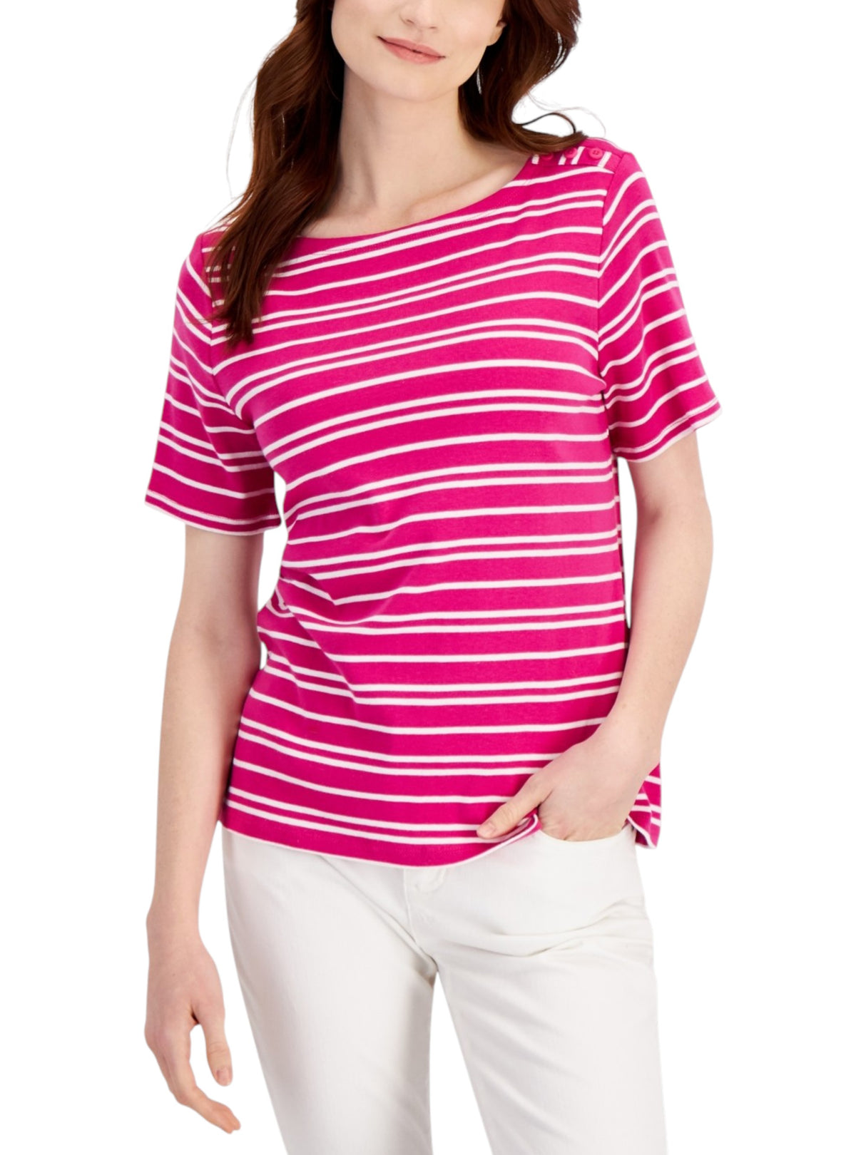 Image for Women's Striped Top,Fauchsia