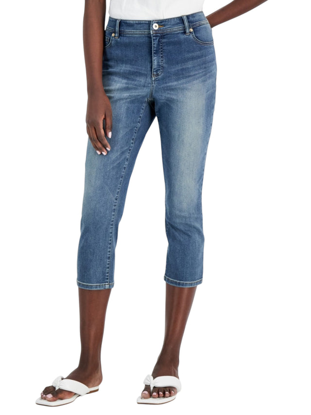 Image for Women's Washed Capri Jeans,Blue