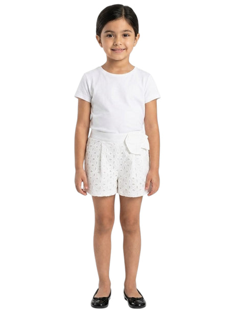 Image for Kids Girl's Plain Open Broderie Anglaise Short,White