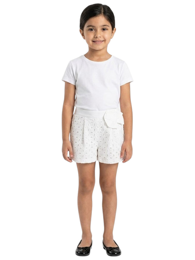 Image for Kids Girl's Plain Open Broderie Anglaise Short,White
