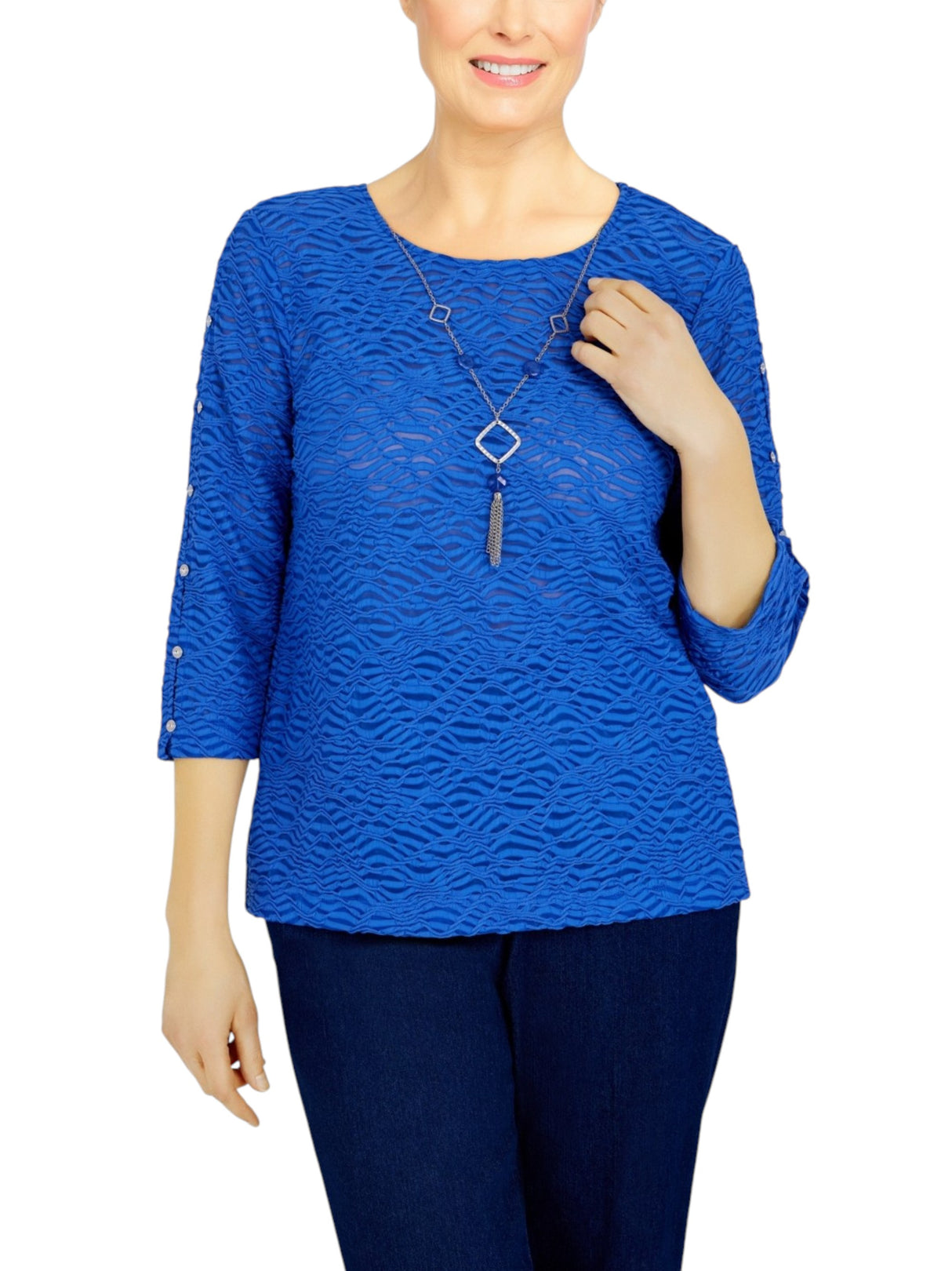 Image for Women's Textured Top,Blue