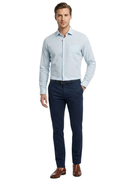 Image for Men's Plaid Dress Shirt,Blue
