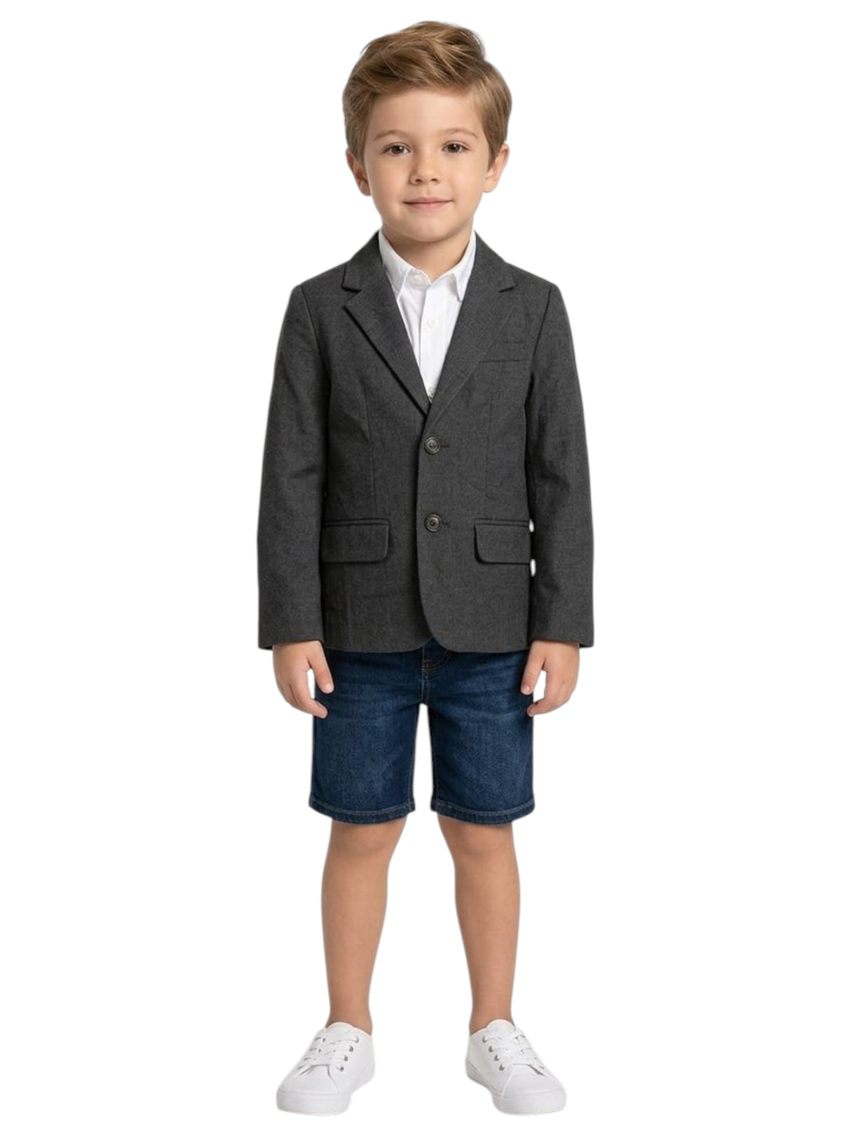 Image for Kids Boy's Plain Blazer,Dark Grey