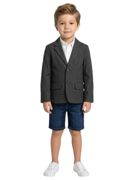 Image for Kids Boy's Plain Blazer,Dark Grey