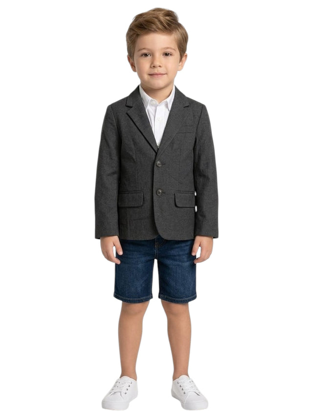 Image for Kids Boy's Plain Blazer,Dark Grey