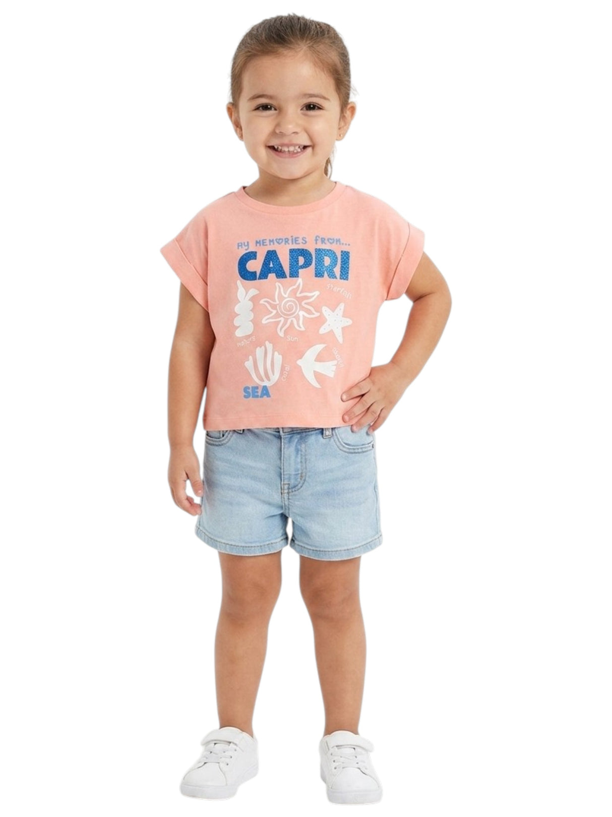 Image for Kids Girl's Printed Top,Light Coral