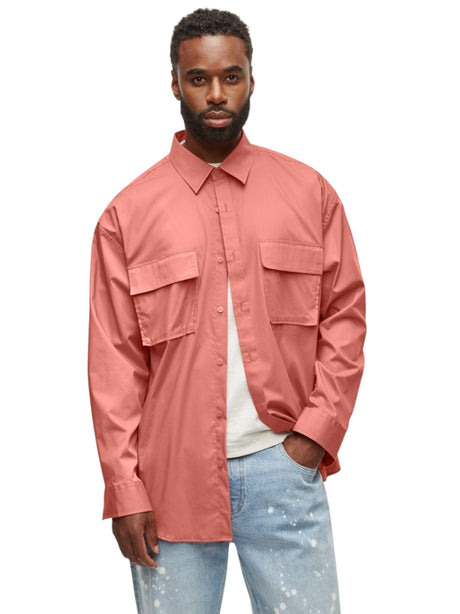 Image for Men's Plain Dress Shirt,Coral