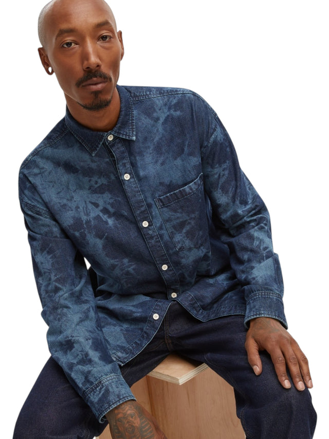 Image for Men's Washed Heather Dress Shirt,Navy