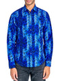 Image for Men's Leopard Printed Dress Shirt,Navy