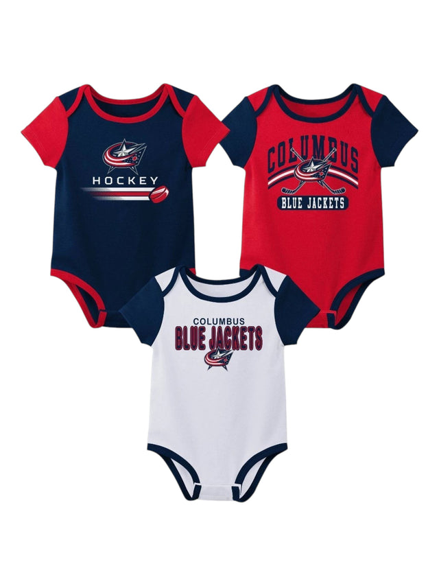 Image for Kids Boy's Printed Bodysuit Set 3Pieces,Red/Navy