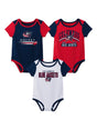 Image for Kids Boy's Printed Bodysuit Set 3Pieces,Red/Navy