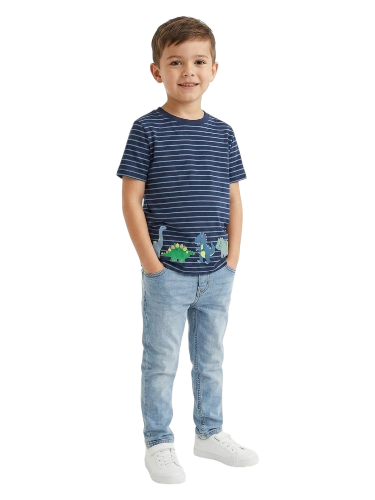 Image for Kids Boy's Stripped Prited Top,Navy