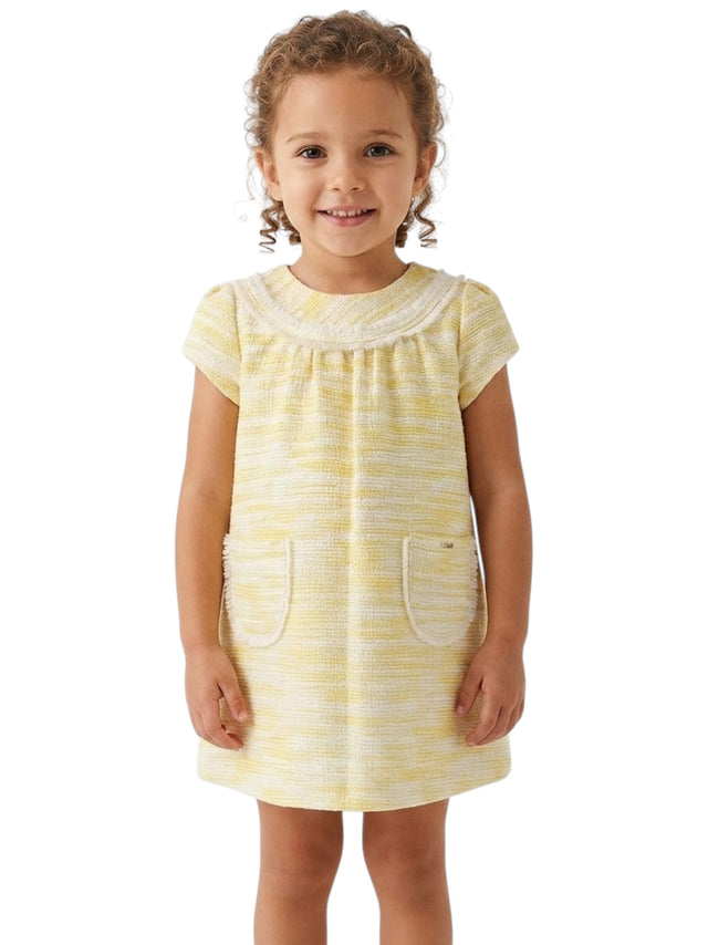 Image for Kids Girl's Textured Dress,Yellow
