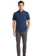 Image for Men's Textured Dress Shirt,Navy