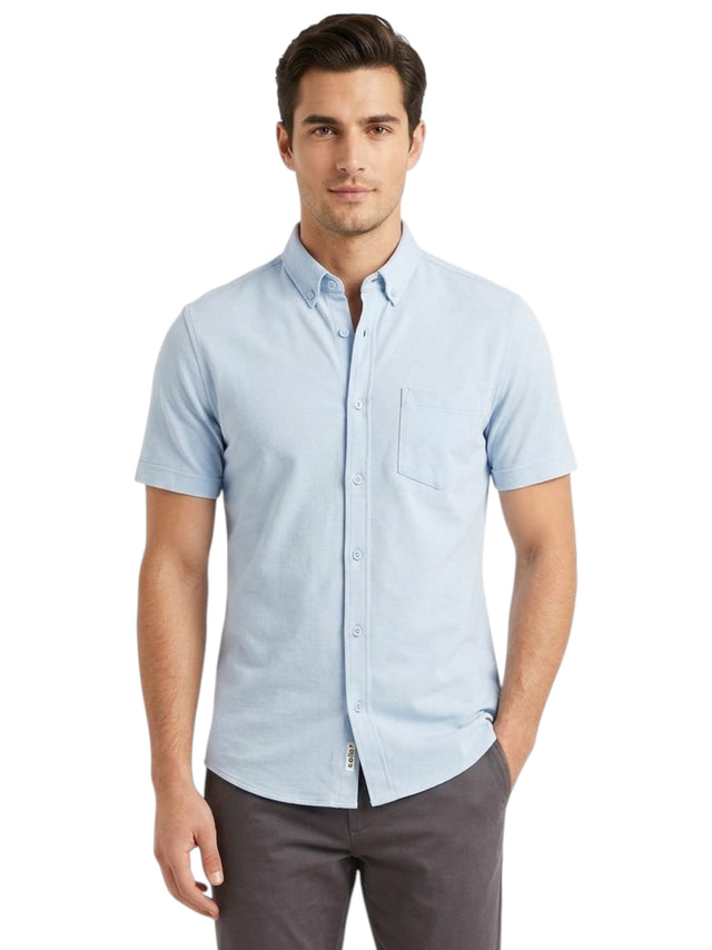Image for Men's Knitted Dress Shirt,Light Blue