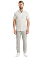 Image for Men's White Striped Dress Shirt,Dusty Olive