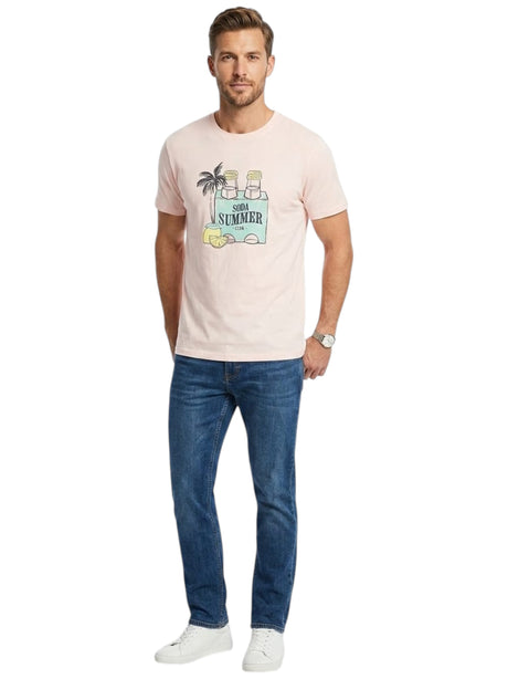 Image for Men's Printed Top,Light Apricot