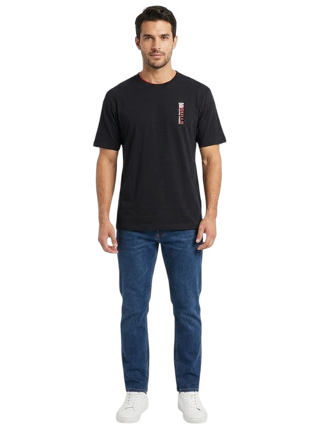 Image for Men's Back Printed Top,Black