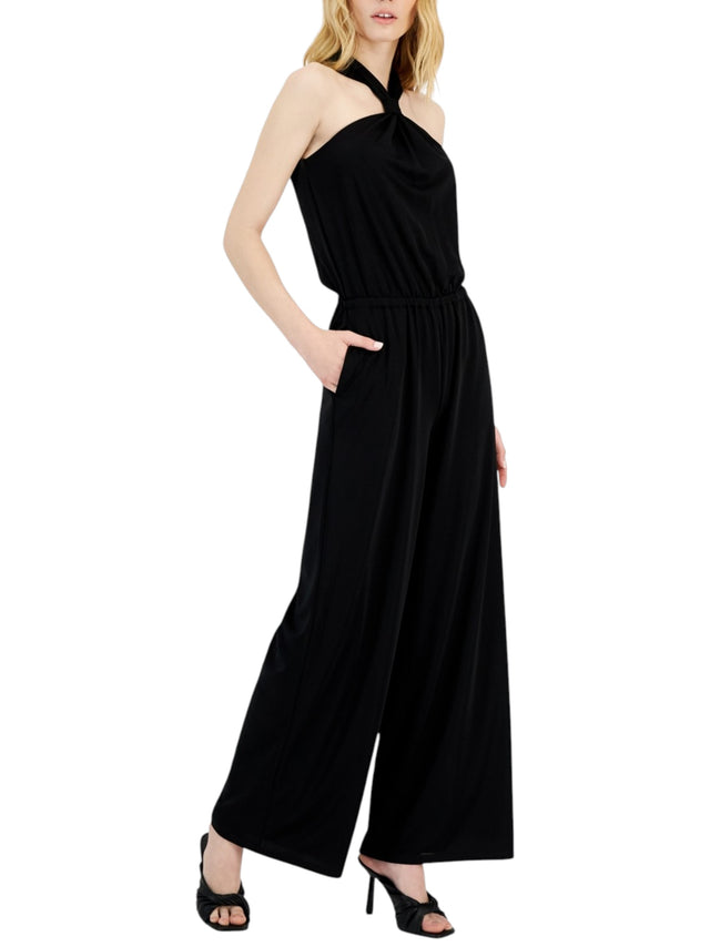 Image for Women's Plain Solid Jumpsuit,Black