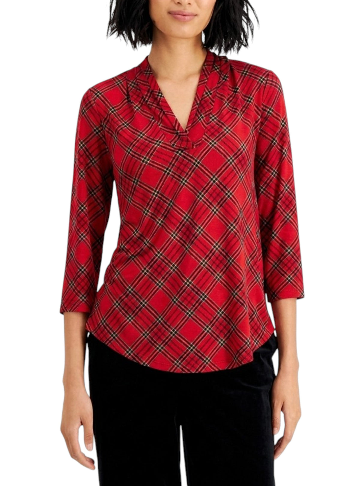 Image for Women's Plaid Top,Red