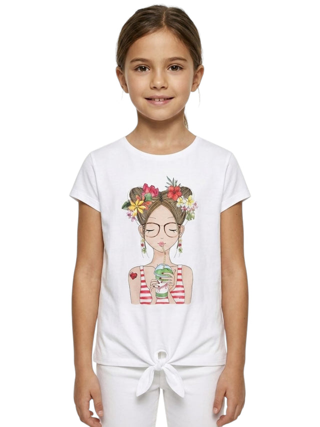 Image for Kids Girl's Printed Top,White