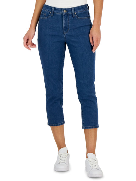 Image for Women's Plain Capri Jeans,Blue
