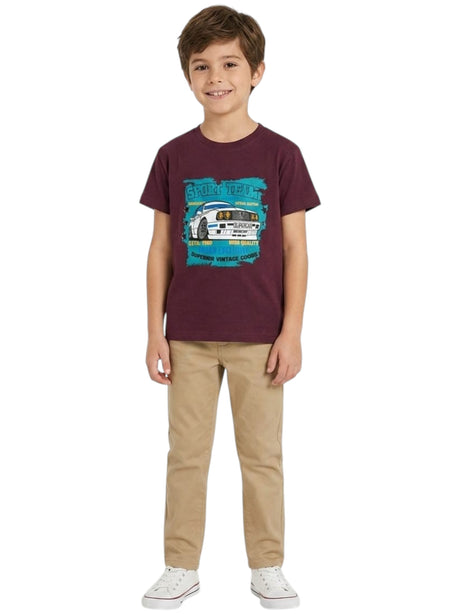 Image for Kids Boy's Printed Top,Burgundy