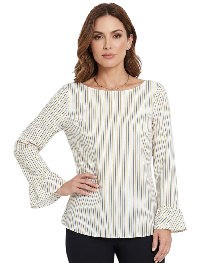 Image for Women's Stripped Top,White