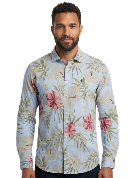 Image for Men's Printed Dress Shirt,Light Blue