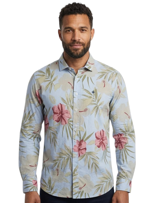Image for Men's Printed Dress Shirt,Light Blue