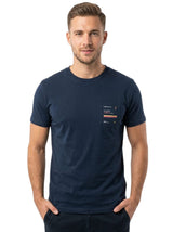 Image for Men's Back Printed Top,Navy
