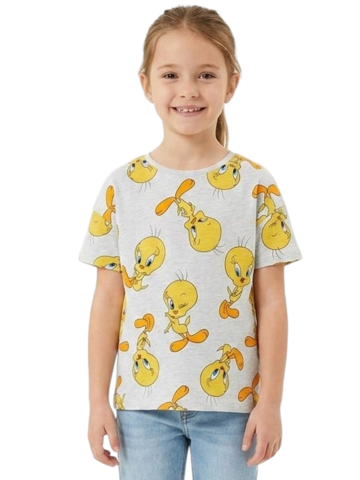 Image for Kids Girl's Printed Top,Light Grey