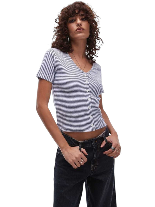 Image for Women's Striped Top,White/Navy